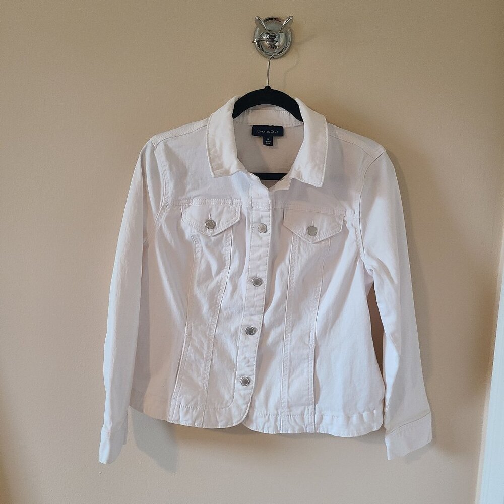 Charter Club White Jean Jacket
